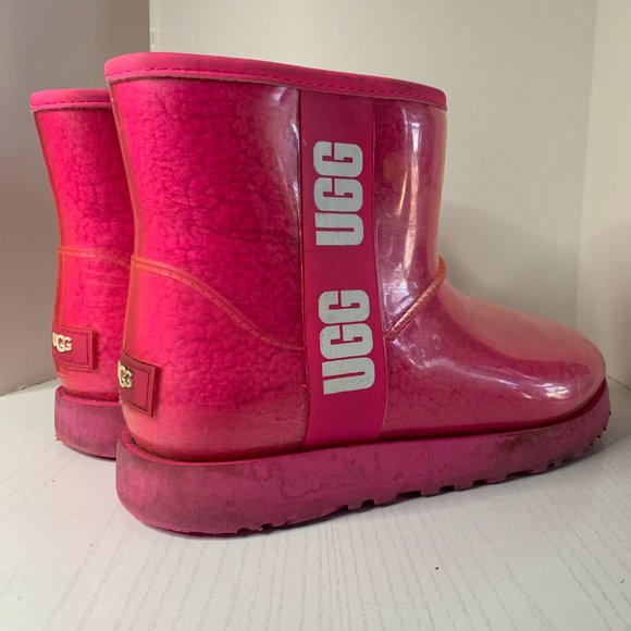 UGG Other - Hot Pink Waterproof Classic Clear Mini UGG Boots